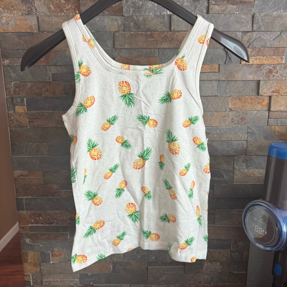 Old Navy White Tank with Pineapple Print